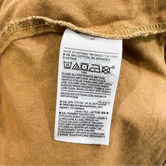 NWOT Old Money Preppy Boho‎ Old Navy Canvas Barn Jacket Tan with Brown Collar M - Picture 7 of 7